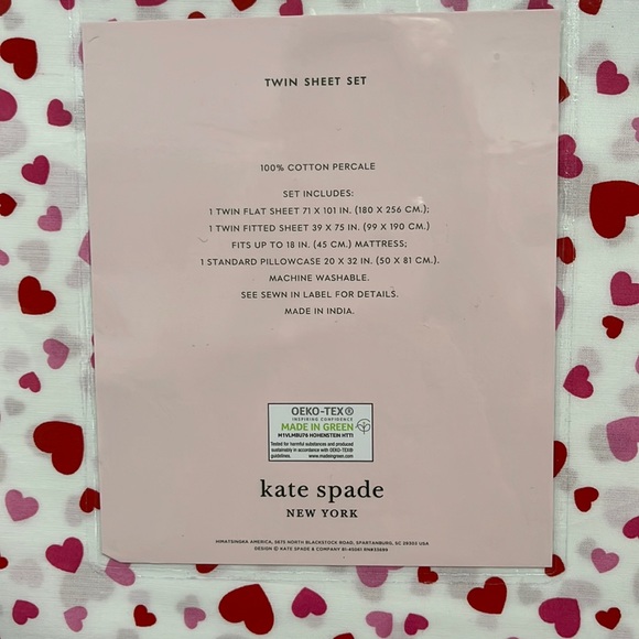 Kate Spade Heart Twin Sheet Set - Picture 4 of 4